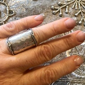 Sterling silver hammered ring
